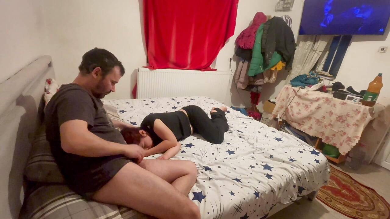 Step Dad Comes From Work And Uses Me To Fuck In My Mouth And Let You Go Into My Pussy