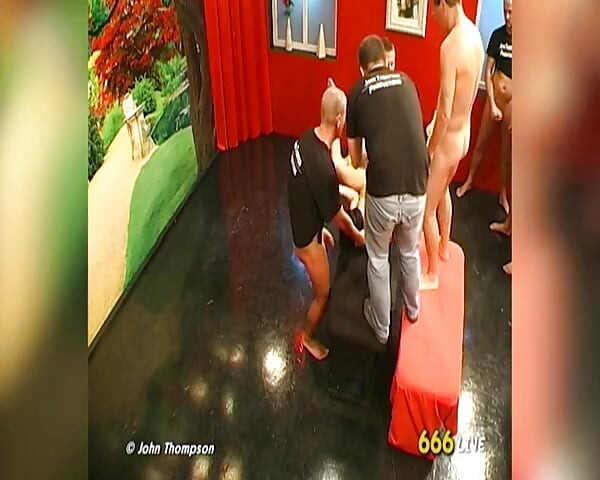 Brunette Slut Drenched in Piss by Multiple Men