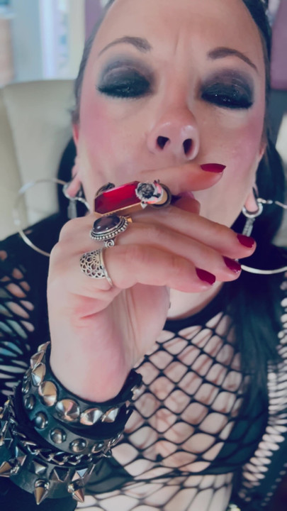 Gothic Girl Tina Snua In Pigtails Smokes A Cigarette In A Holder & Lighting Up With Matches | Clip 1