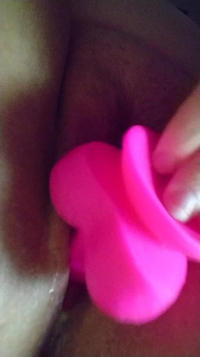 Cute pink dildo in a cute tight pussy