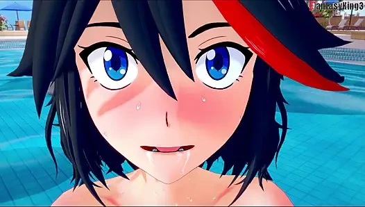 Ryuko Matoi sex on the pool - Killlakill
