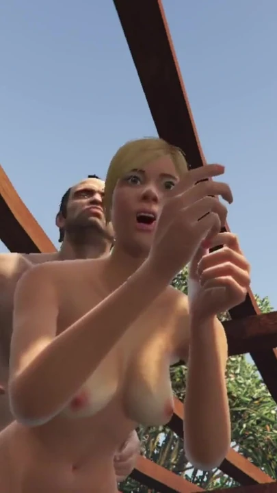 Emotional moment from "Tracey De Santa have sex with trevor in her neighbor's backyard"