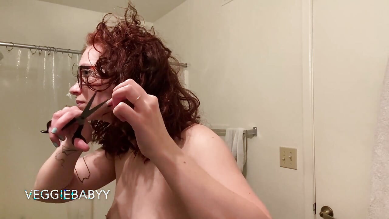 Cortando 6 pulgadas de cabello desnudo