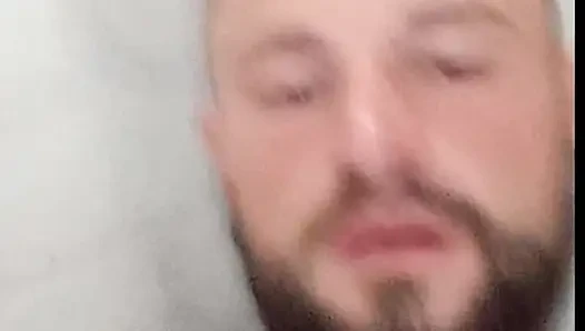 Teen cock massaging at night