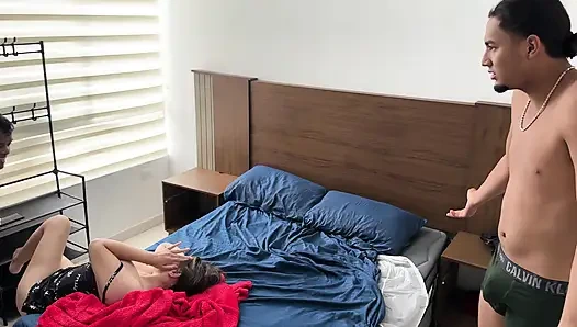 I have a hard fuck with my friend's girlfriend while the cuckold is distracted