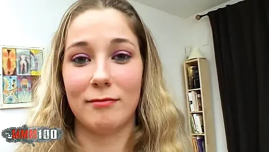 French Amateur Calia B - Blonde Big Tits Anal Blowjob & Cumshot