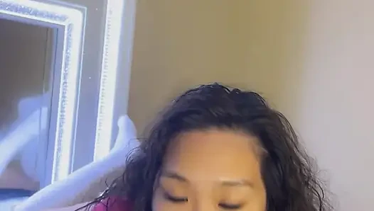 big booty asian girl loves sucking big dick and getting creampie