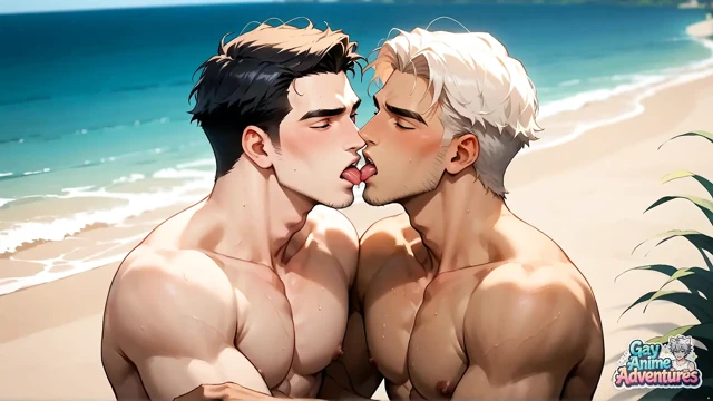 The Beach Muscle God Flexes, His Sweat-drenched Six Pack Shining as a Spunk Shot Erupts! the Hottest Gay XXX!