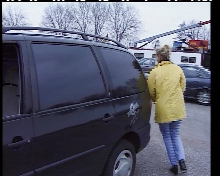 Amazing brunette German slut filled with jizz in the car