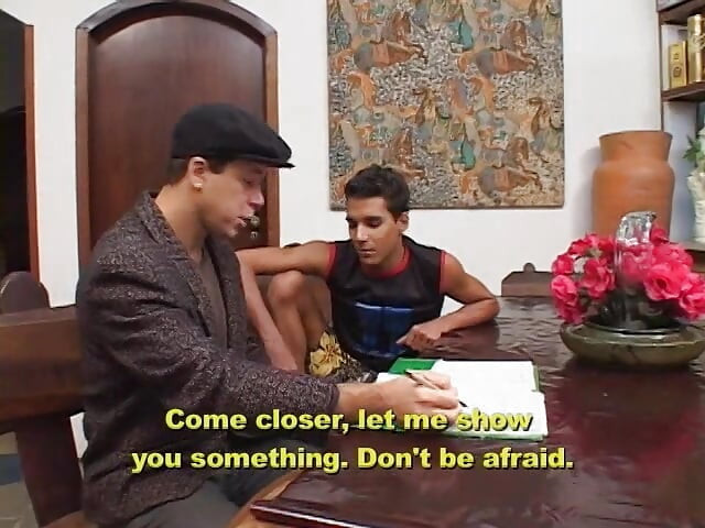 Bad Student Leonardo Carioca Begs His Tutor Allan Santos to Rewrite His Math Test