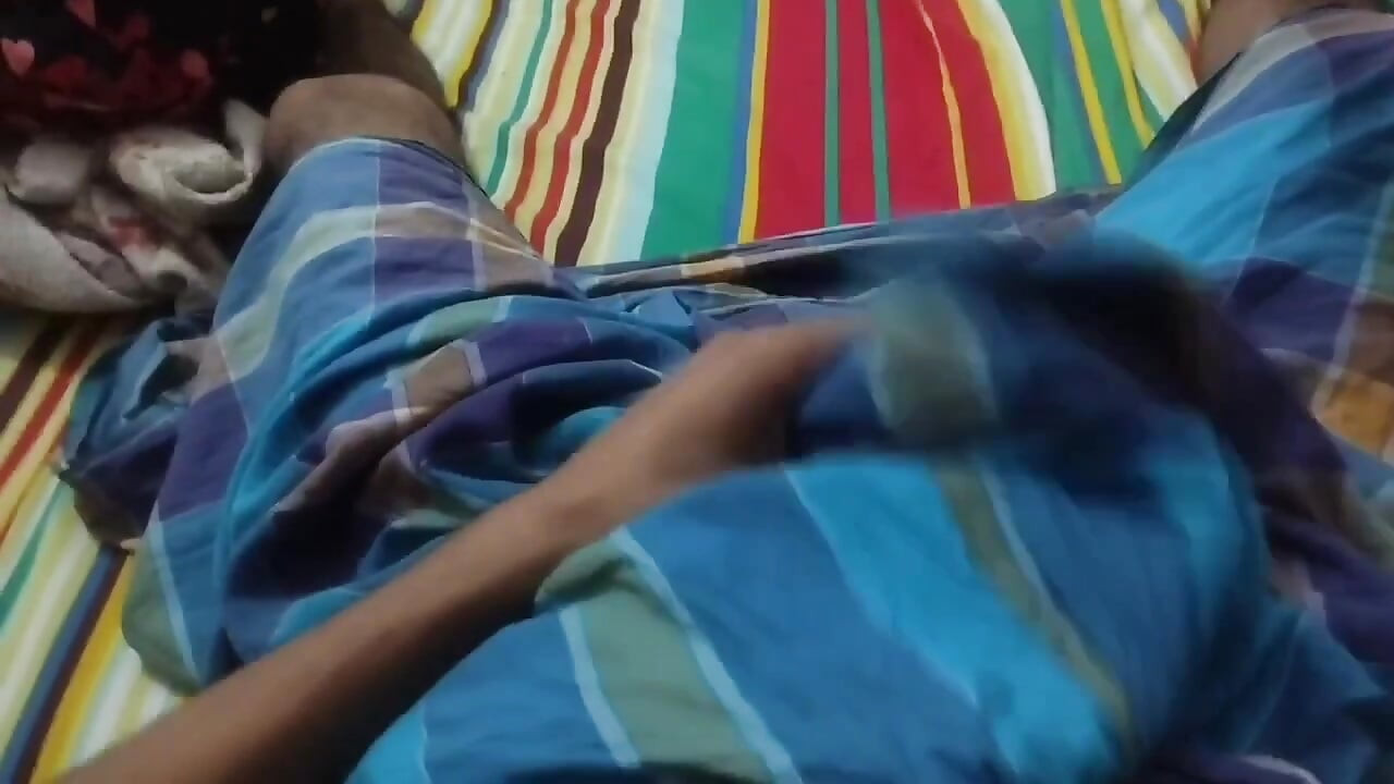 Bangladeshi boy masturbates wearing lungi