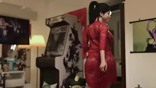 Japanese Stepmom Shaking Her Big Ass In Kitchen