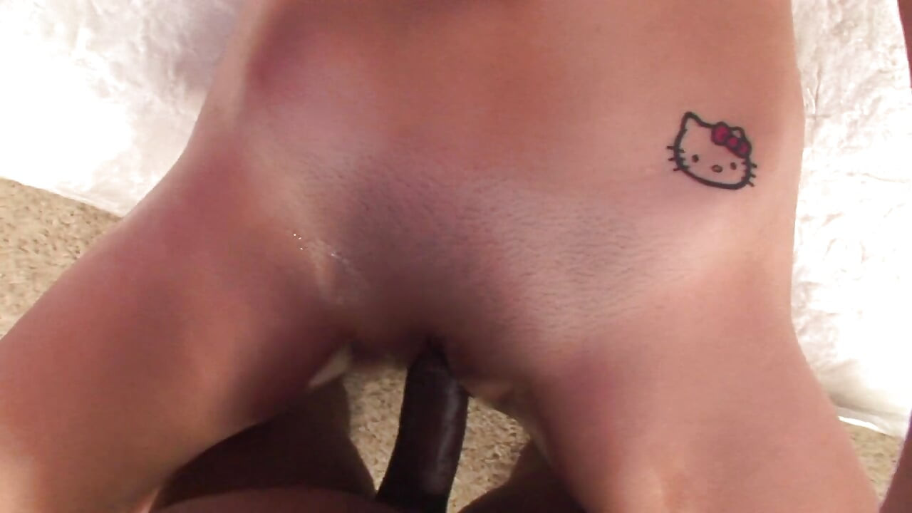 Young brunette in pigtails sucks and fucks black cock like a pro