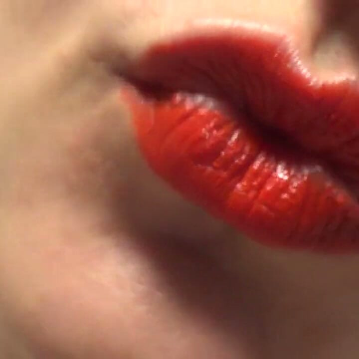 French kissing with me! Red lipstick fetish!