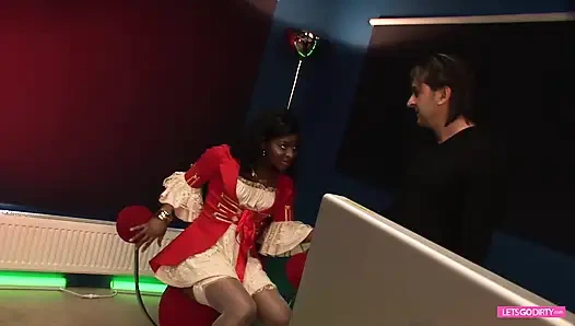 Super sexy nubian babe gets screwed