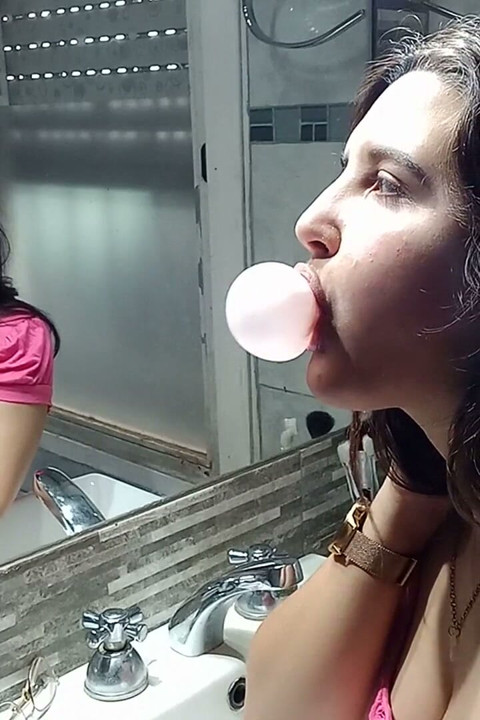 Bubblegum Chewing at Mirror - Bunny Looner