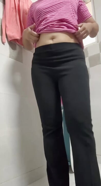 Indian Mom Shower Striptease