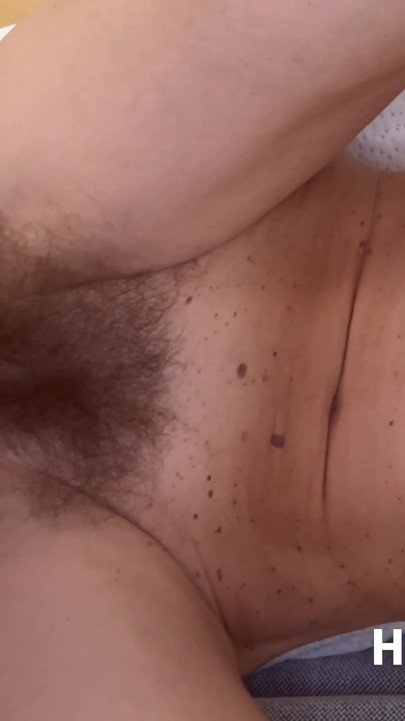 Hot mature with massive bush fucked prone and missionary | Clip 1