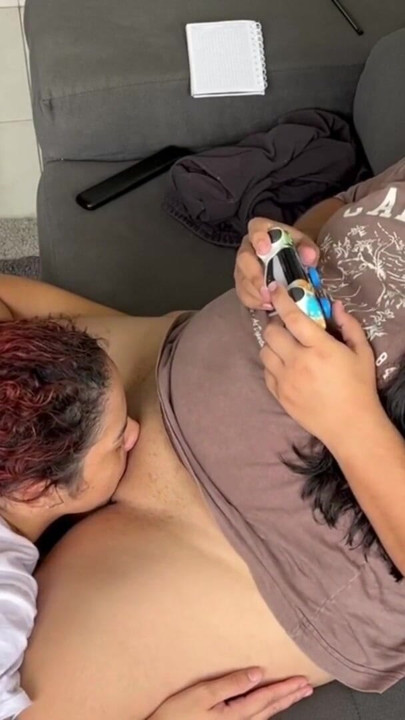 An important game and my stepsister just wants to lick my pussy | Clip 1