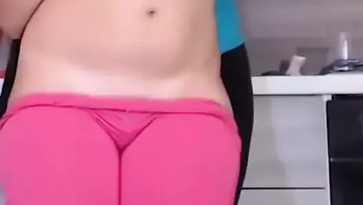 Girl touching sexy big ass. Two hot lesbians