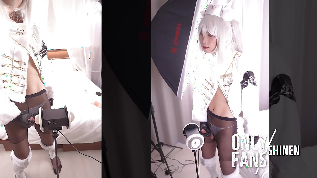 Erotic ASMR NIKKE Blanc Cosplay, Ear licking, Asian Femboy trans