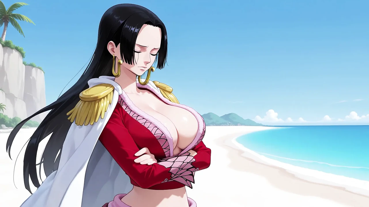 Boa Hancock gets fucked in her pussy and ass on a deserted island! Uncensored One Piece Hentai