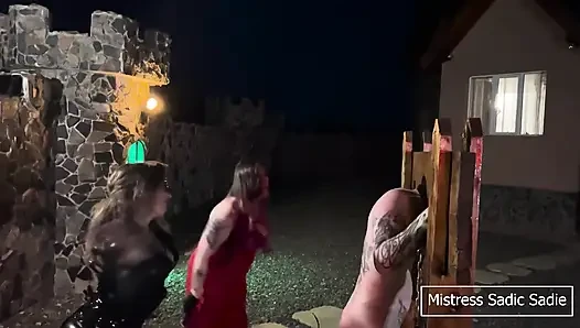 Hardcore Beating and Caning at Night by Two Merciless Dominatrixes Copy