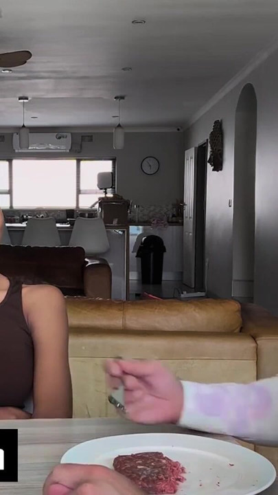 This EBONY TEEN snuck away for a risky meet... and left with cum running down her leg | Clip 1