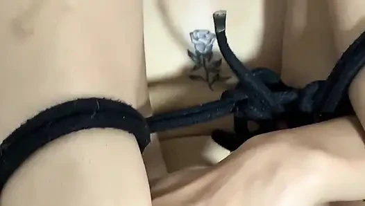 Orgasm squirt and creampie pov while tied up