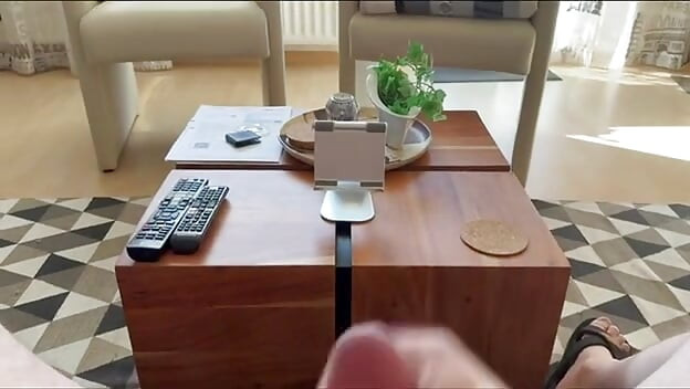 Cumshot on the couch
