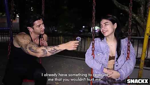 She Was Shy but Curious - Playground Interview Turns Into All-night Anal