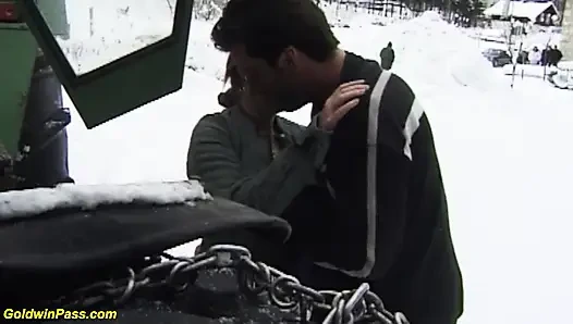 German chubby farmer's stepdaughter fucked