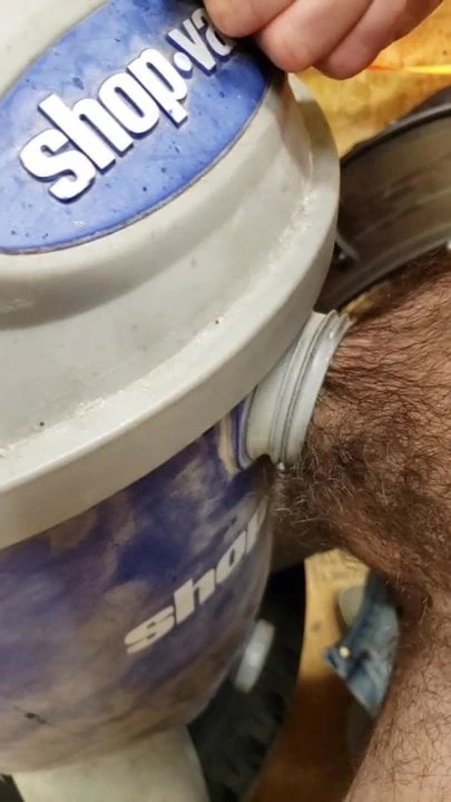 Vacuum fuck jerk and cum