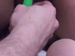 Hubby playing with wife's meaty pussy