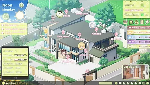 In hentai game wird kasumi in der badewanne nass und gibt einen rutschigen handjob und tiefe kehle blowjob
