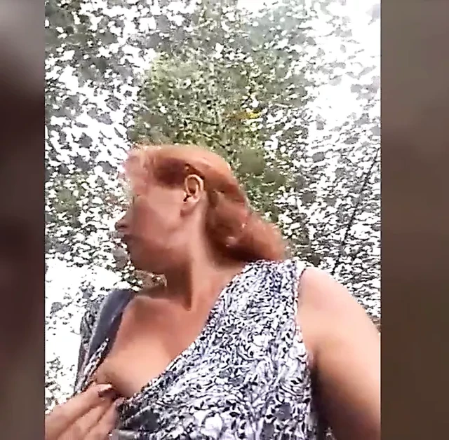 Russian mature webcam in woods