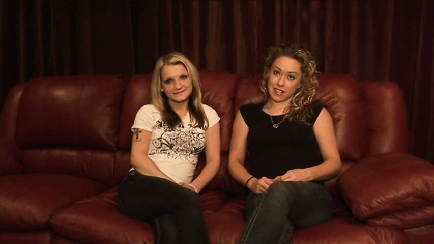 Nice and cute blonde slut gets her pussy licked by curly haired blonde girl