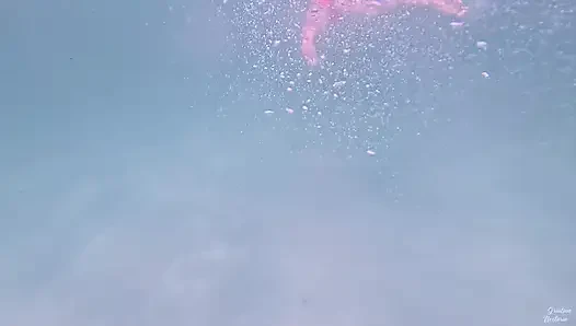 Amateur long legs perfect body girl's relaxing underwater swimming ASMR POV