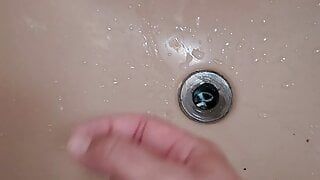 A messy handjob with a lot of cum in POV