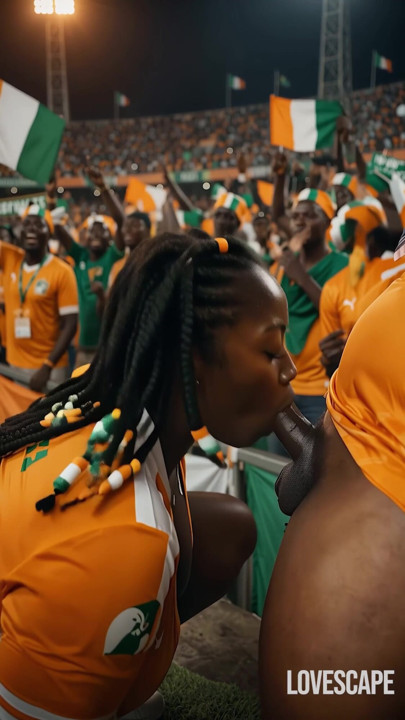 Ivory coast, dicker arsch klatscht im stadion (AI)