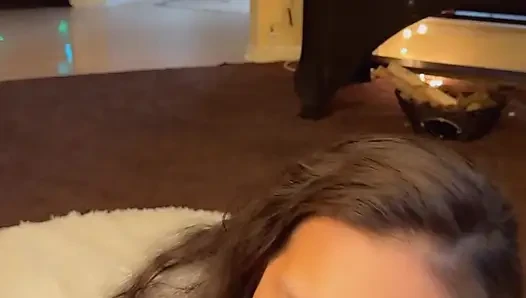 hot asian eats big cock for post workout snack BLOWJOB CUMSHOT IN MOUTH