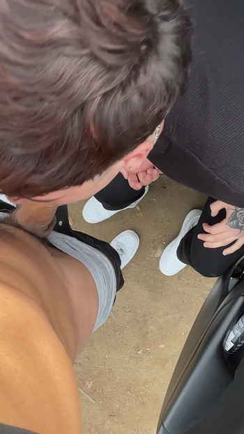 Caught Sucking Big Dick Uncut Cock Hung Papi Outdoor!