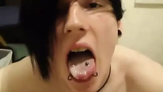 Emo Boy Gets a Mouth full and Eats All