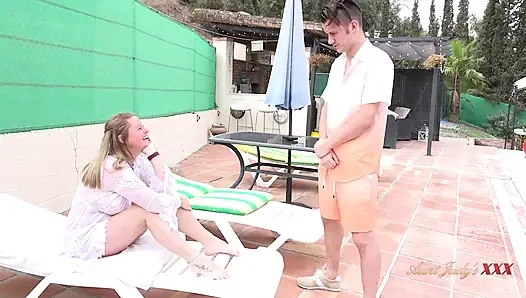 AuntJudysXXX - 47yo Busty Mature MILF Marie Fucks the Pool Boy