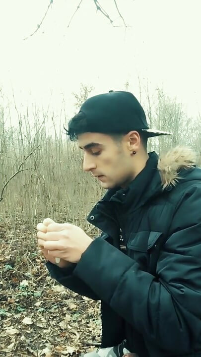 Middle Eastern Guy Swallows Cum From Found Friends Condom and Then Big Cums on Eated Condom