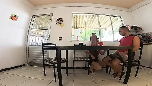 Wife caught her unfaithful friend giving her husband oral sex! Is she going to join them?