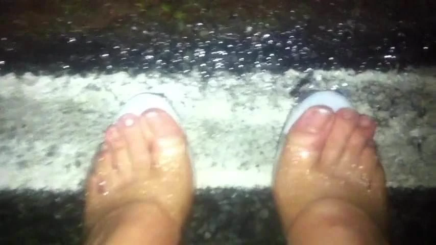 Naked Feets in sexy clear Pleaser High Heels
