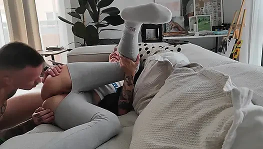 Stepsister Talks to Her Husband on the Phone While I Fuck Her in the Ass!