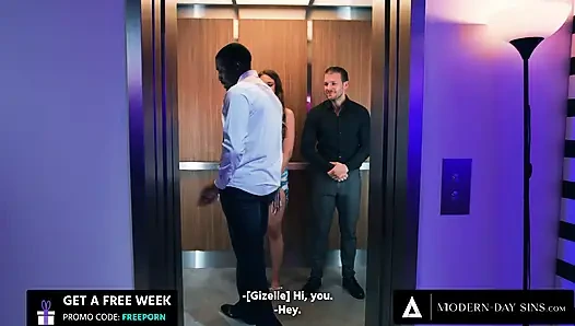 MODERNE SÜNDEN - 2 wütende männer ficken die versaute freundin gizelle blanco im aufzug grob