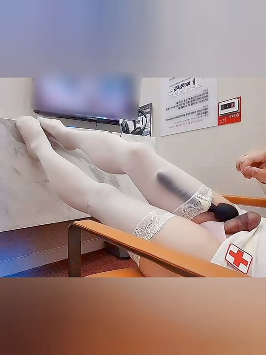 Nurse at Semen Test Room. I went to real urology clinic with a nurse costume and helped myself cumming so much.